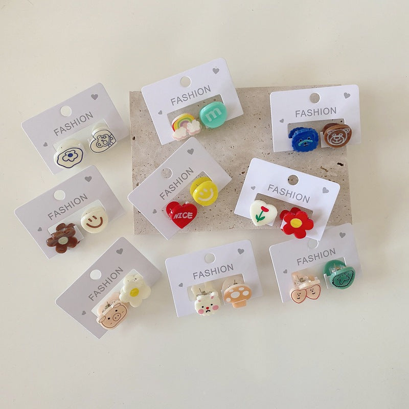 Set of 2 Cute Cartoon Flower Hair Clips for Kids