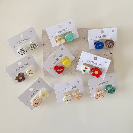 Set of 2 Cute Cartoon Flower Hair Clips for Kids
