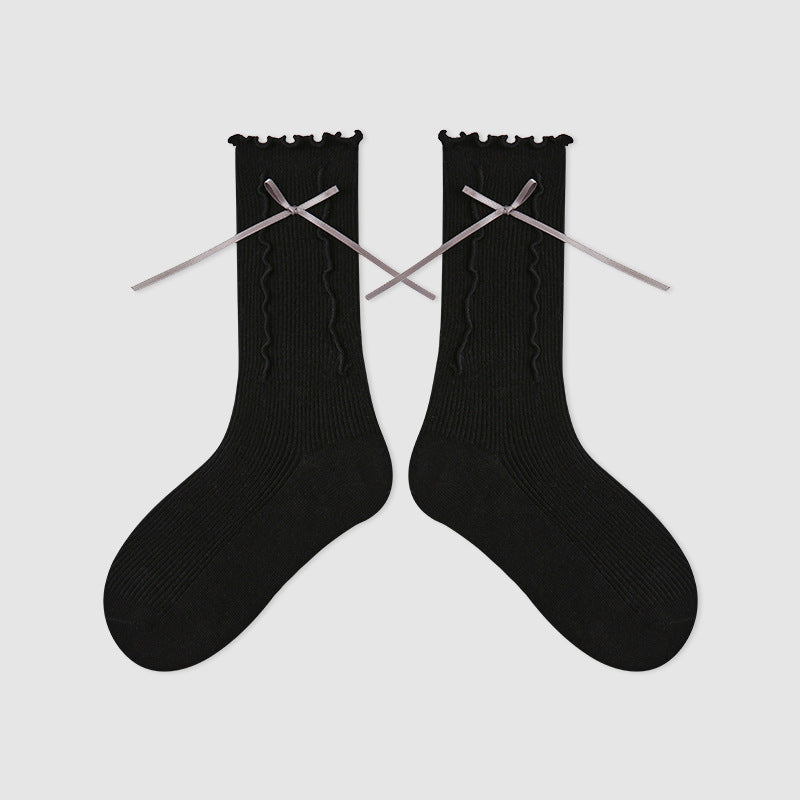 Kids Mid Calf Animal Embroidered Cotton Socks