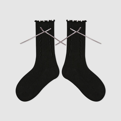 Kids Mid Calf Animal Embroidered Cotton Socks