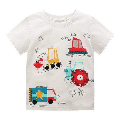 Little Bitty Boys' Summer T-Shirt Animal Cartoon Moisture-Wicking Casual Style