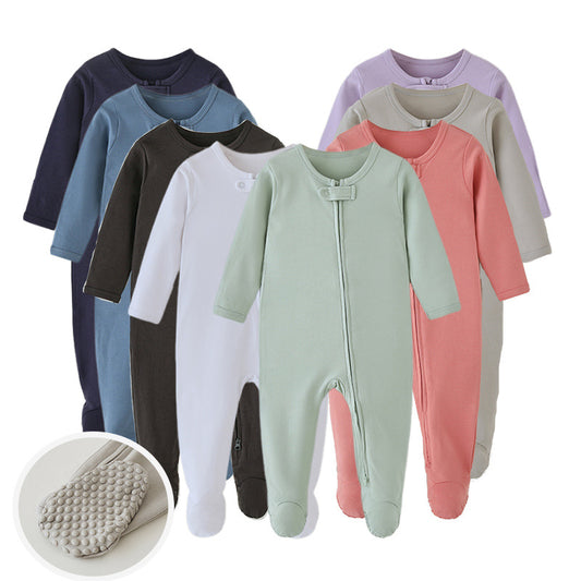 Organic Cotton Baby Romper with Footies Casual Unisex Style