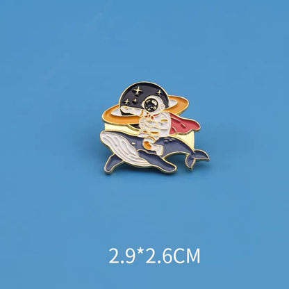 Astronaut Brooch Cute Cartoon Space Badge for Bags