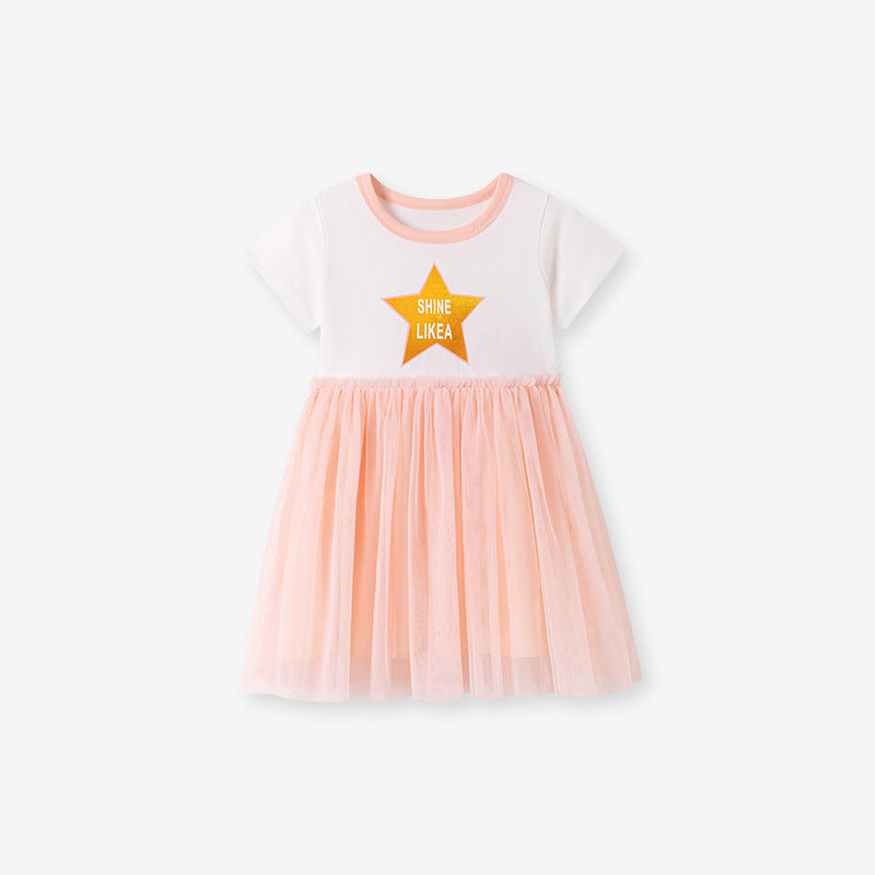Girls' Cute Tulle Dress Cotton Princess Dress