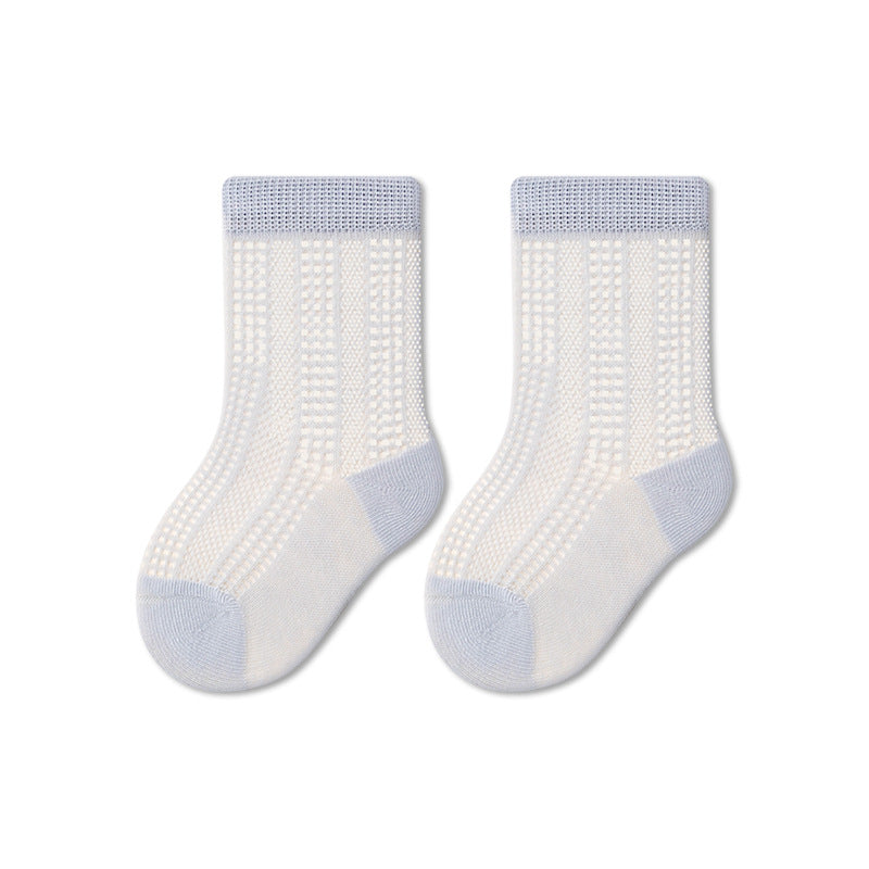Baby Cotton Socks Breathable Mid-Calf Socks for Boys and Girls