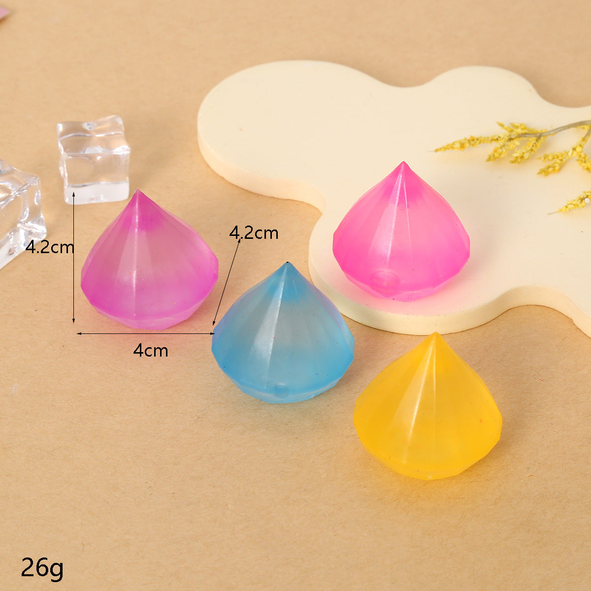 Mini Slow-Rebound TPR Ice Cube Squishy Sensory Fidget Toy