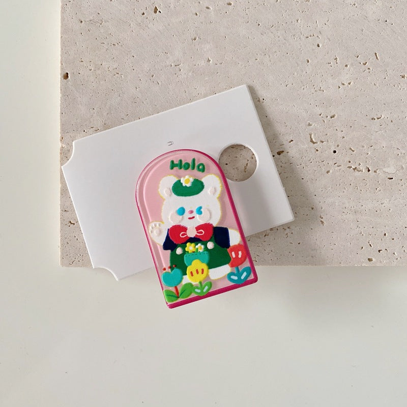Kids' Cartoon Bear Hair Clips Acrylic Duckbill Clips for Girls