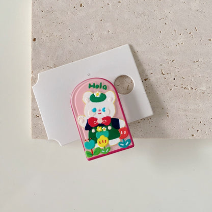 Kids' Cartoon Bear Hair Clips Acrylic Duckbill Clips for Girls