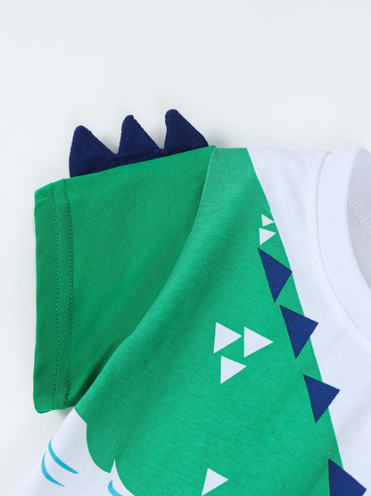Kids' Creative Printed Round Neck Short Sleeve T-Shirt