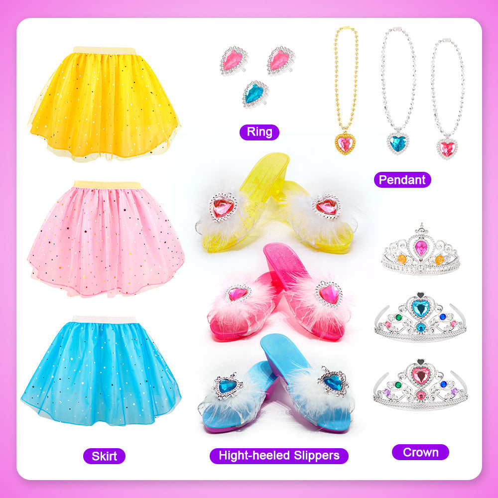 Princess Dress Up Set with Crown for Kids