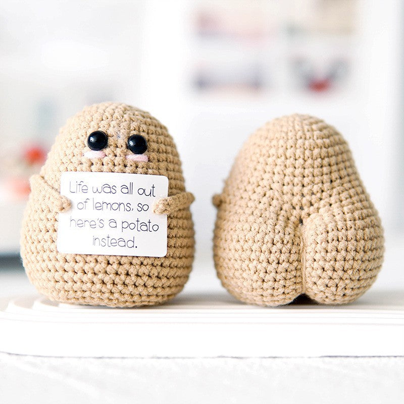 Handmade Positive Energy Potato Plush Toy with Quirky Expressions