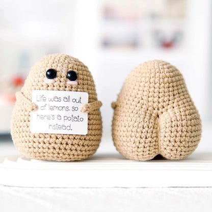 Handmade Positive Energy Potato Plush Toy with Quirky Expressions