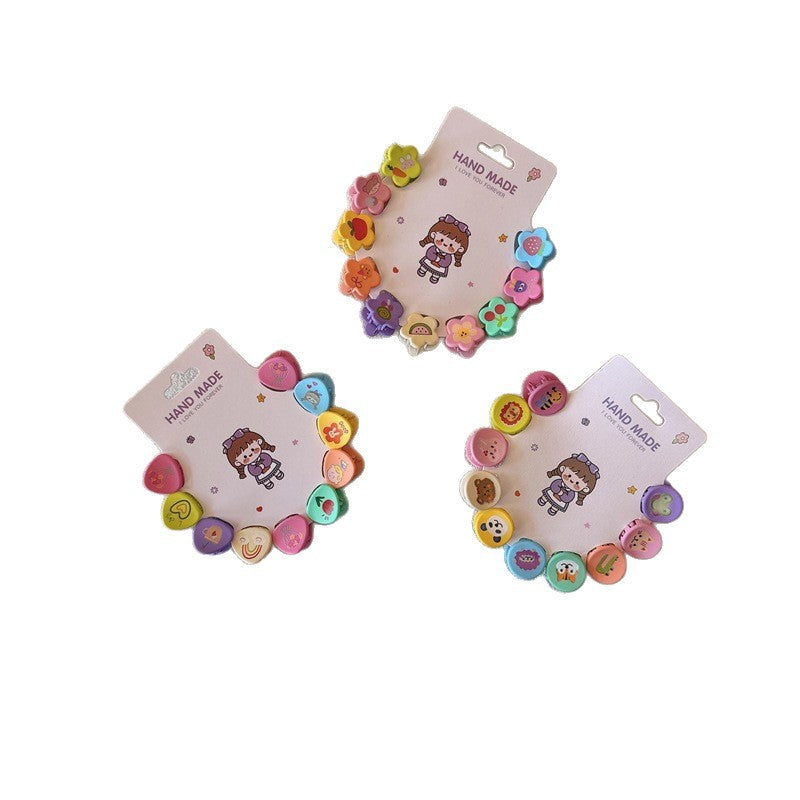 10-Pack Floral Themed Children's Hair Clips for Girls