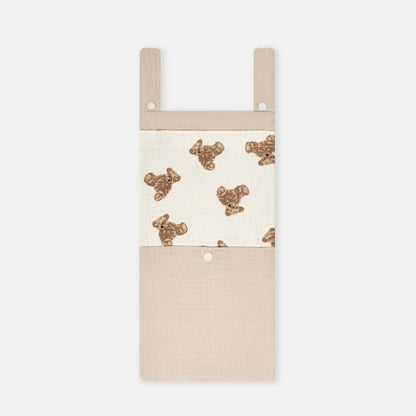 Cotton Baby Crib Storage Hanging Bag Multi-Functional Diaper Toy Organizer