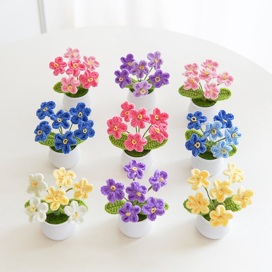 Handmade Forget-Me-Not Artificial Flower Potted Plant Home Decor