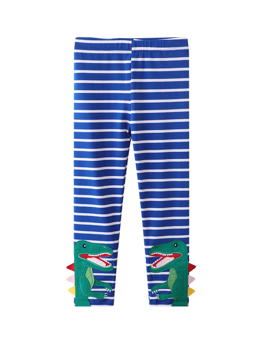 Girls’ High Elastic Dino Print Leggings