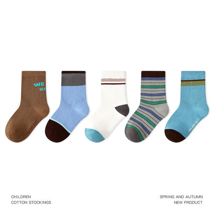 Kids Mid Calf Cotton Socks With Rabbit Lace Trim