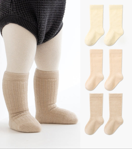 Warm Color Block Mid-Calf Baby Socks