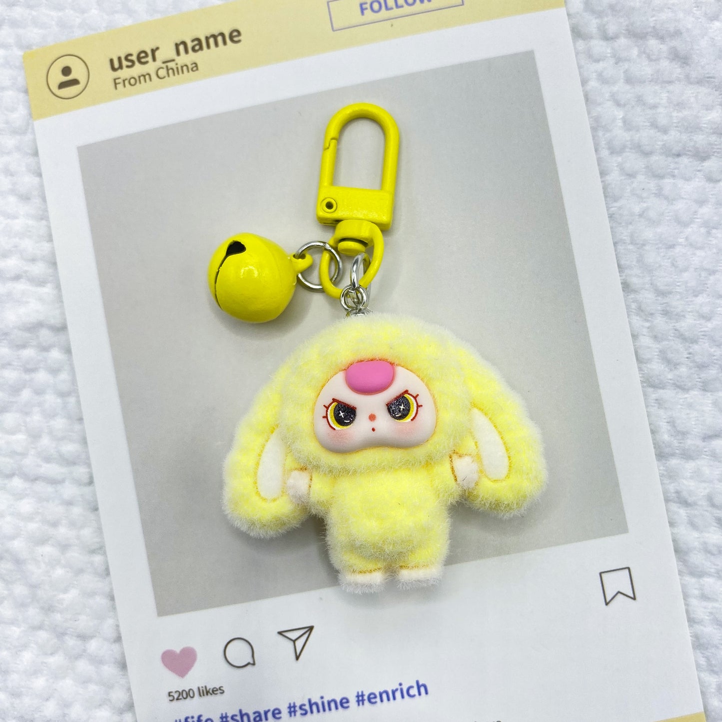 Cute Plush Bunny Keychain Bag Charm - DIY Accessory