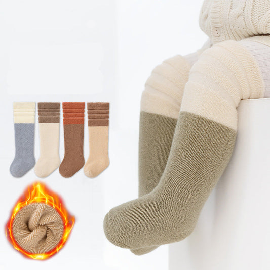 Winter Baby Knee-High Socks Thick Warm Cotton Socks for Kids