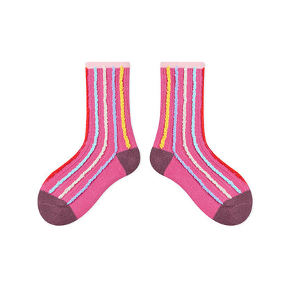Kids Plush Polka Dot Mid Calf Socks Breathable