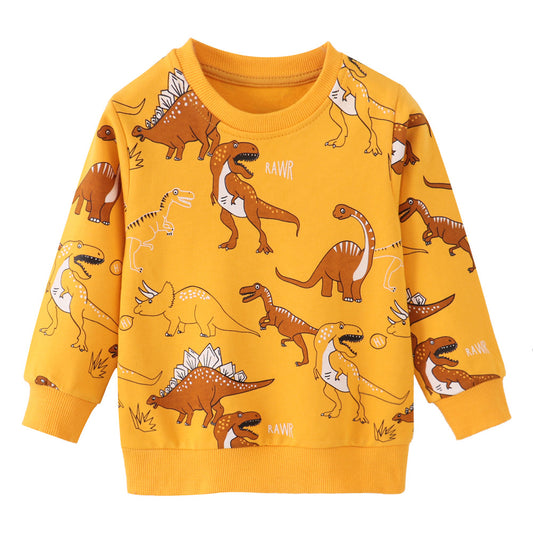 Cartoon Design Cotton Long Sleeve Sweatshirt for Boys