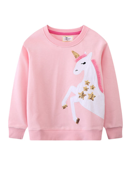 Cartoon Print Kids Hoodie Cotton Long Sleeve Pullover