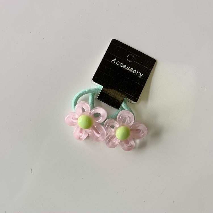 Colorful Hollow Flower Hair Ties for Kids