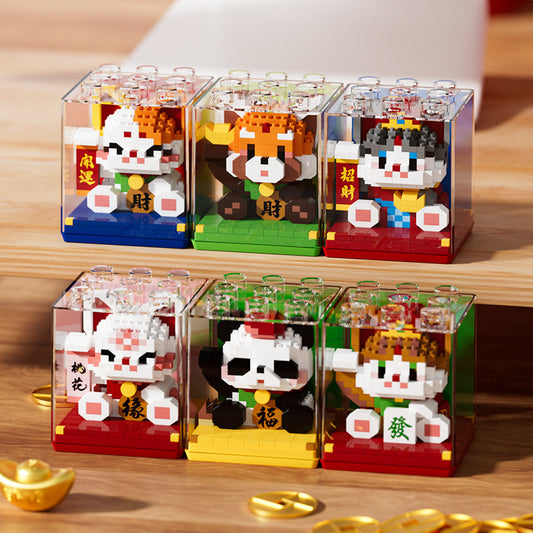 Panda And Cat Building Blocks Toy - Creative Educational Fun for Kids