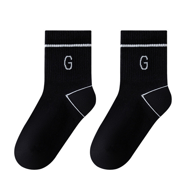 Color Block Cotton Mid-Calf Basketball Socks for Kids