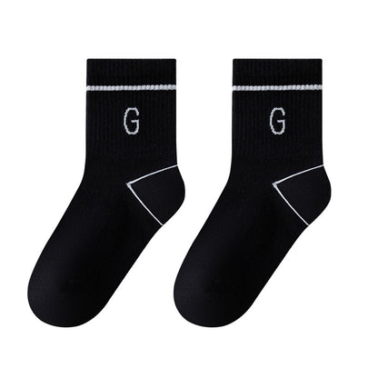 Color Block Cotton Mid-Calf Basketball Socks for Kids