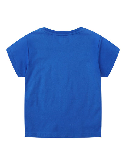 Cartoon Excavator Boys T-Shirt Cotton Breathable Casual Top