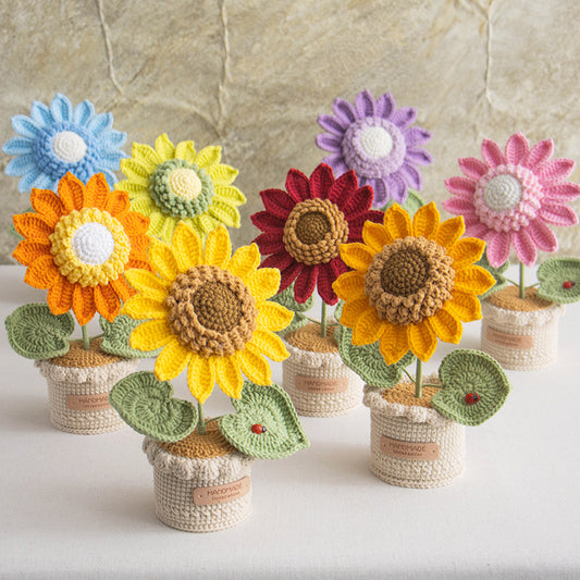 Handcrafted Woolen Succulent Bouquet Decor with Artificial Flowers