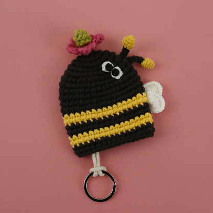 Handcrafted Cartoon Key Pouch Cute Duck Butt Knitted Key Holder
