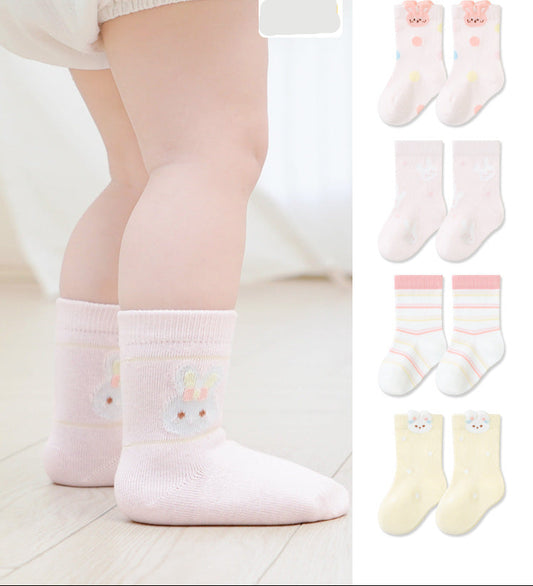 Cartoon Baby Socks Cute Antibacterial Mid-Calf Socks