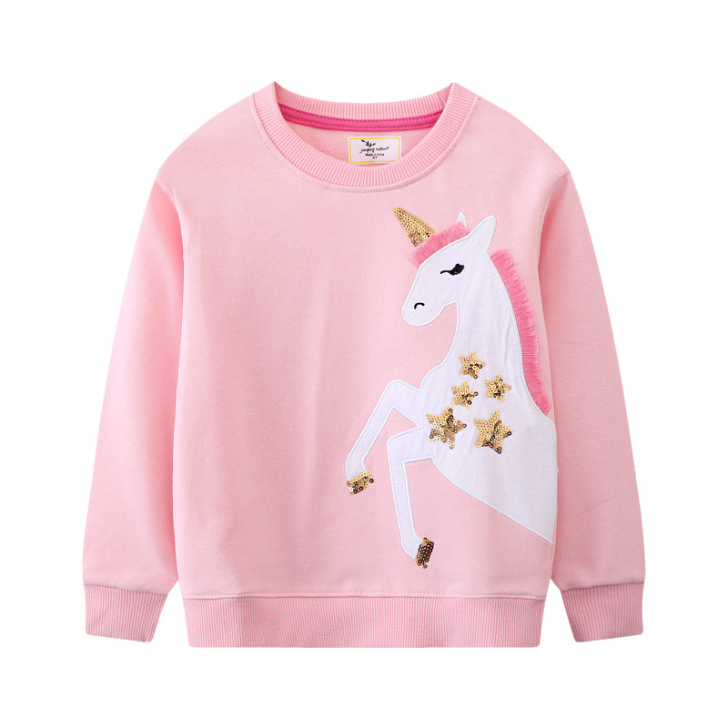 Cartoon Print Kids Hoodie Cotton Long Sleeve Pullover