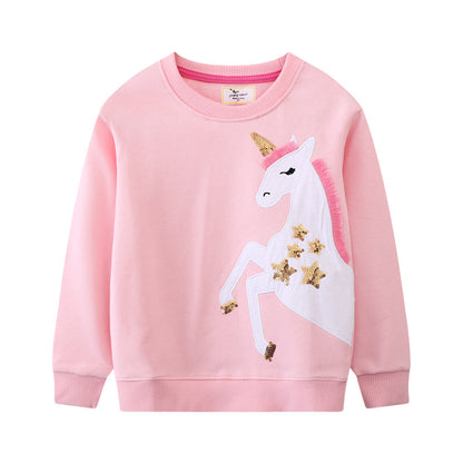 Cartoon Print Kids Hoodie Cotton Long Sleeve Pullover