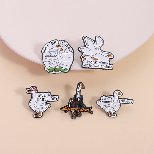Funny Goose Metal Brooches Animal Accessories for Fashion