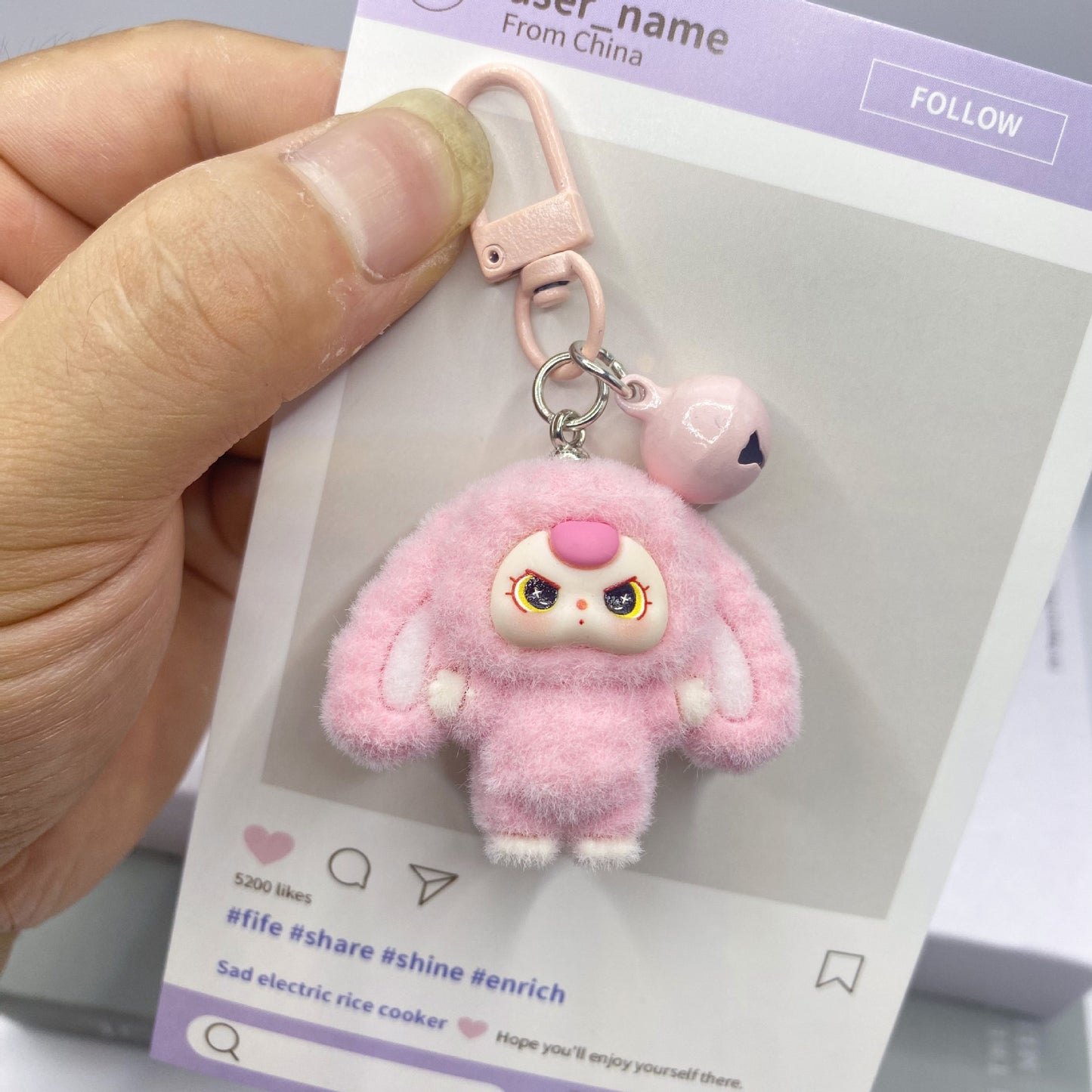 Plush Bow Tie Big-Eared Doll Keychain