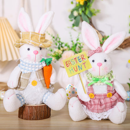 Cute Easter Bunny Doll with Carrot Prop for Holiday Parties