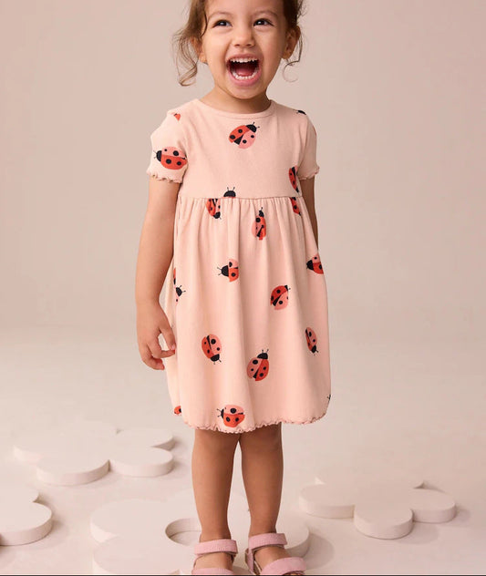 Girls' Short Sleeve Dress Cartoon Princess Style Cotton