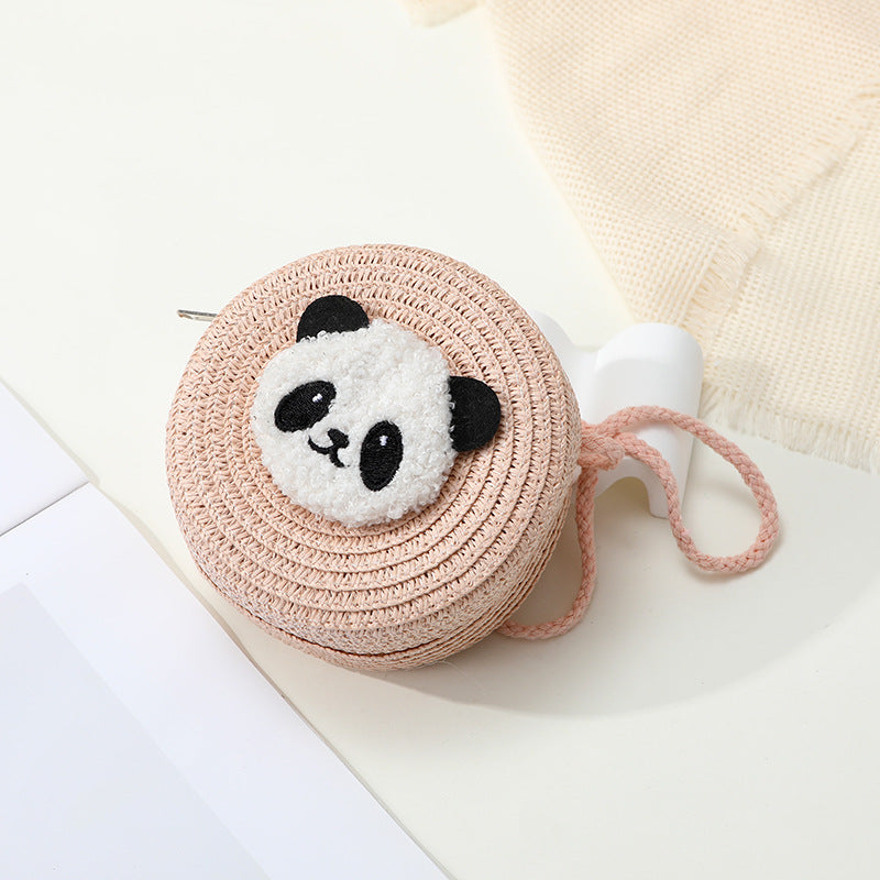 Mini Cute Panda Woven Straw Bag for Women