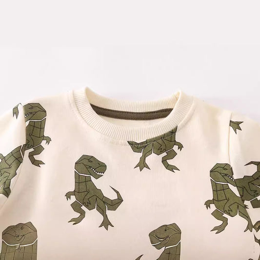 Cartoon Print Cotton Long Sleeve Sweatshirt for Boys