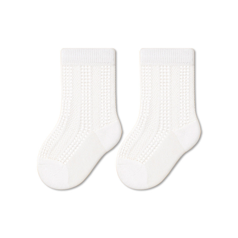 Baby Cotton Socks Breathable Mid-Calf Socks for Boys and Girls