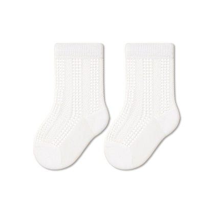 Baby Cotton Socks Breathable Mid-Calf Socks for Boys and Girls