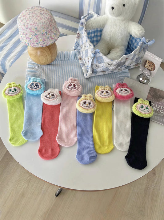 Labubu Style Mid Calf Cotton Socks for Kids