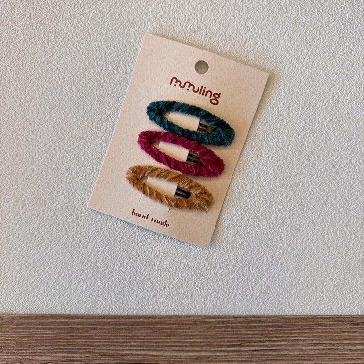 Geometric Pattern BB Hair Clips for Kids - Handcrafted Hair Accessories