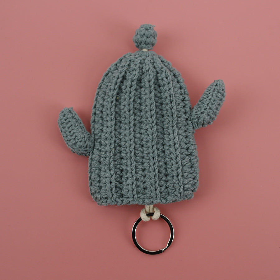 Handcrafted Cartoon Key Pouch Cute Duck Butt Knitted Key Holder