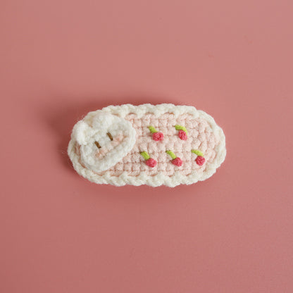 Sweet Handmade Crochet Bunny Hair Clip Cartoon Style Hair Accessory