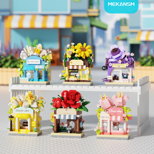 Compatible LEGO Building Street Scene Rose Flower Shop Puzzle Toy
